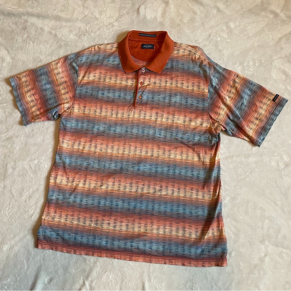 Vintage Jantzen Sz L Polo Mens Golf Shirt  Mercerized Cotton